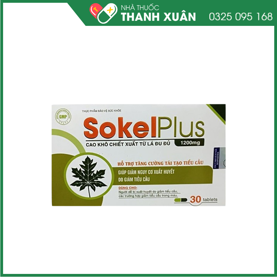 Sokel Plus hỗ trợ tăng cường tái tạo tiểu cầu, giúp giảm nguy cơ xuất huyết do giảm tiểu cầu